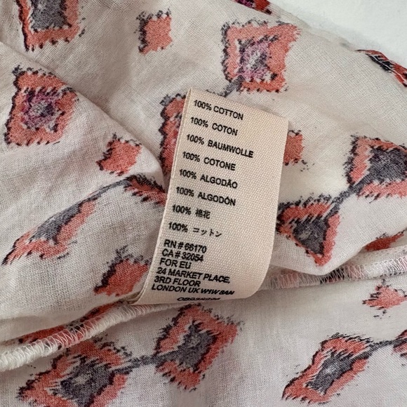 Free People Size 6 White Cha Cha Tiered Midi Cotton Printed Skirt Cottagecore - Picture 8 of 8